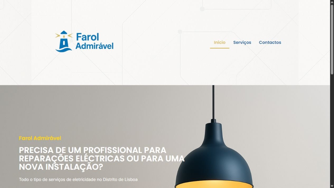 Farol Admirável — website de serviços de eletricidade